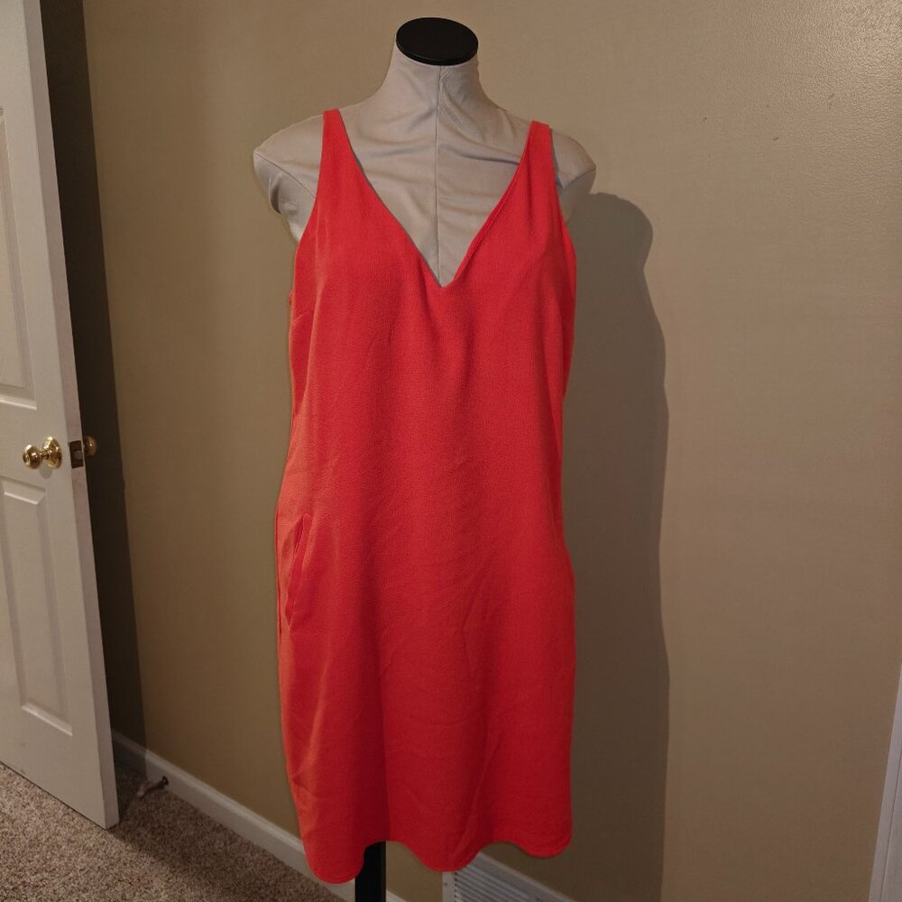 WAYF Orange V-neck Shift Dress, L